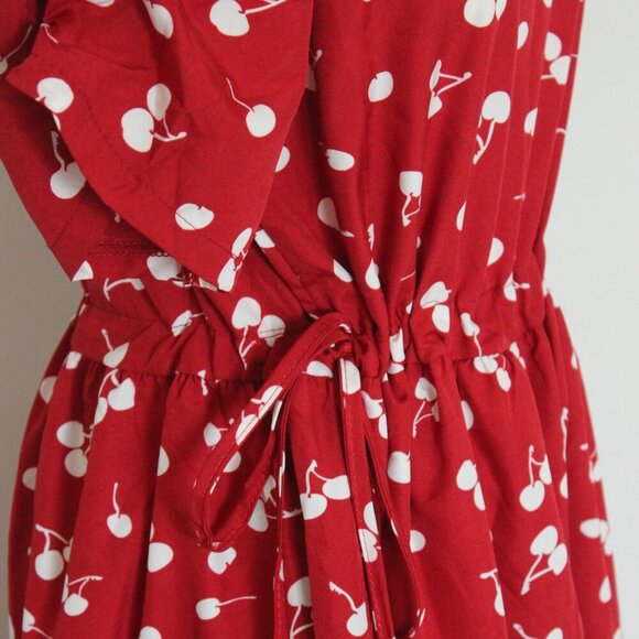 Dark Red Cherry Midi Dress - Picture 7 of 8